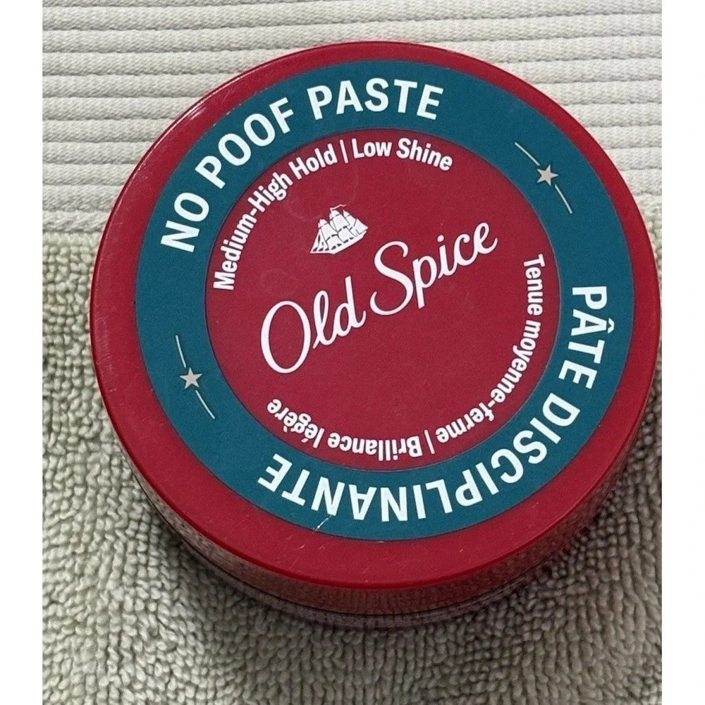 Old Spice No Poof Paste, 2.22 oz Cream, Medium-High Hold, Low Shine